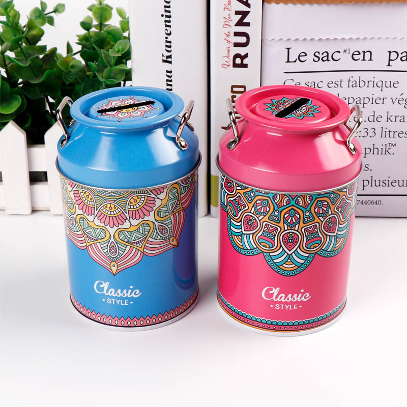 Our own brand 2022 new Ins-style fresh and clean tinplate piggy bank, home decoration items, Kulomi pen case, book safe pic 20