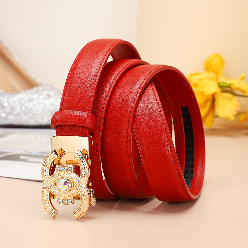 腰带 女士真皮双C经典自动高级感厂家直销装饰裤带皮带女生腰带女详情22