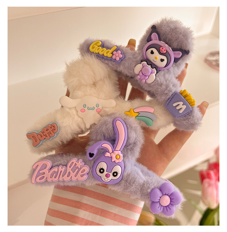 Cute and fluffy large strawberry bear clip cartoon hair clip, new autumn and winter sweet and girlish shark clip headwear pic 24