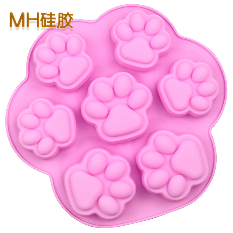 明昊 7连大小猫爪 硅胶蛋糕模具 手工皂模 果冻模具 夹心面包模详情2