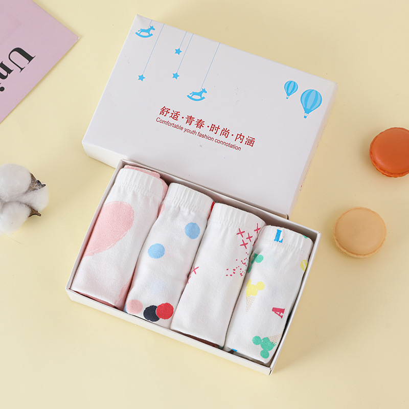 2023儿童内裤女宝宝纯棉四角内裤中小童装女孩平角短裤不夹PP盒装详情1