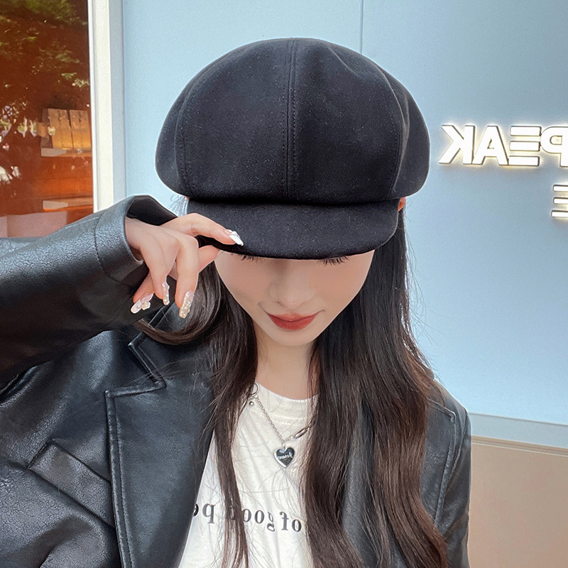 Otoño-invierno 2022 gorra de octagón niño japonés artes y artes sombrero de periódico versátil Señora Inglesa lengua de pato pintor boina pic 23