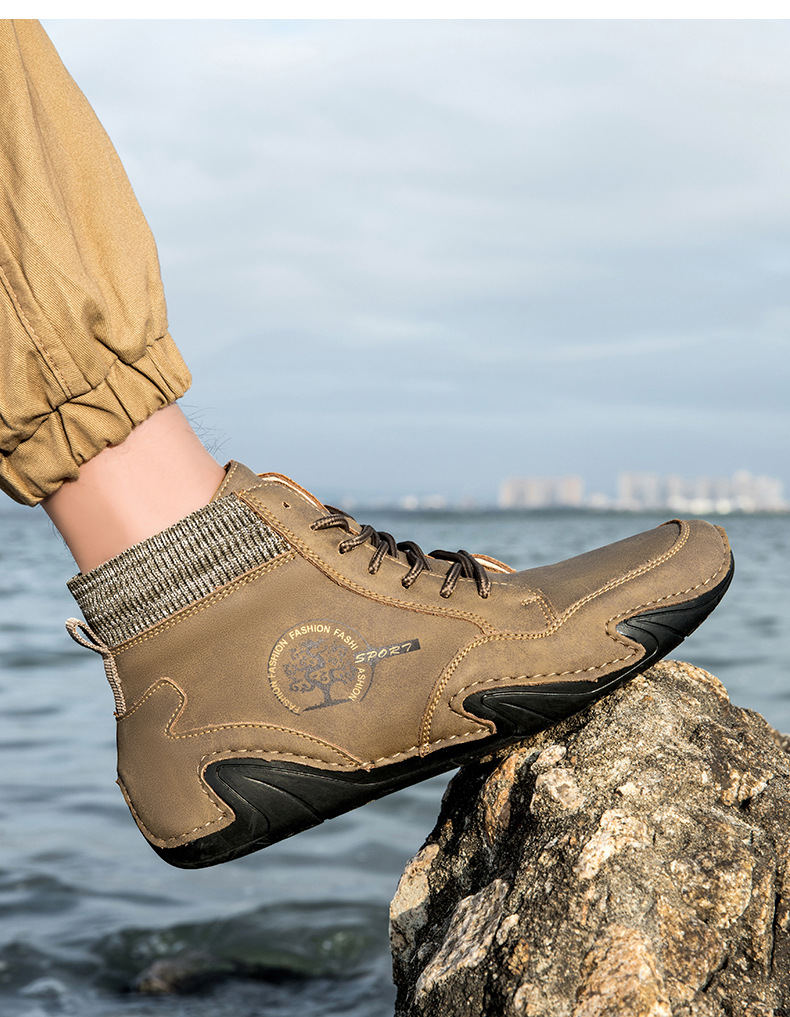 跨境爆款袜子口切尔西靴独立站大码男鞋高帮男士休闲鞋子马丁靴详情33