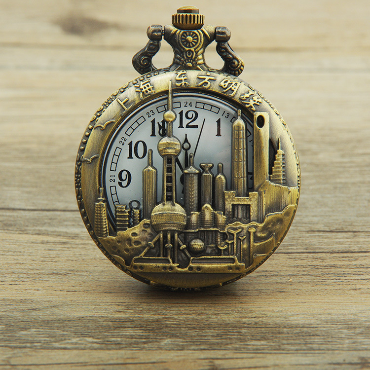 Chinese-style retro bronze-colored large pocket watches, tourist attraction souvenirs, old-fashioned hanging watches, gift watches wholesale pic 10