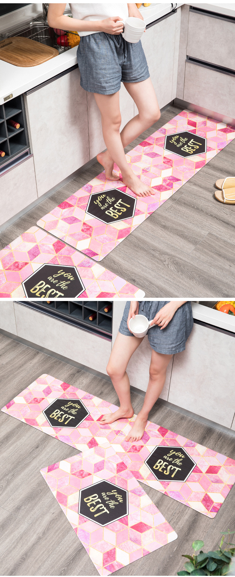 PVC kitchenware floor mat, water-absorbing, oil-absorbing, anti-slip, dirt-resistant, household washable mat, long strip full carpet pic 9