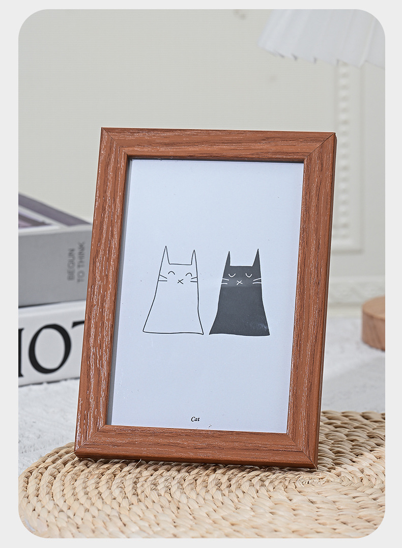 简约木质相框5寸6寸7寸8寸10寸A4摆台画框挂墙手工照片墙相框批发详情10