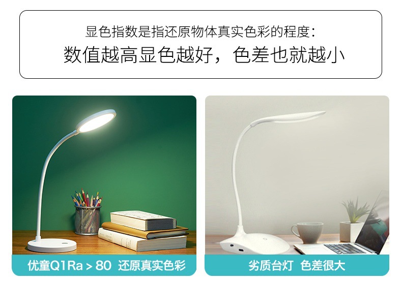 定制LED智能触控调光学生护眼台灯 Q1-R儿童智能充电节能阅读台灯详情4