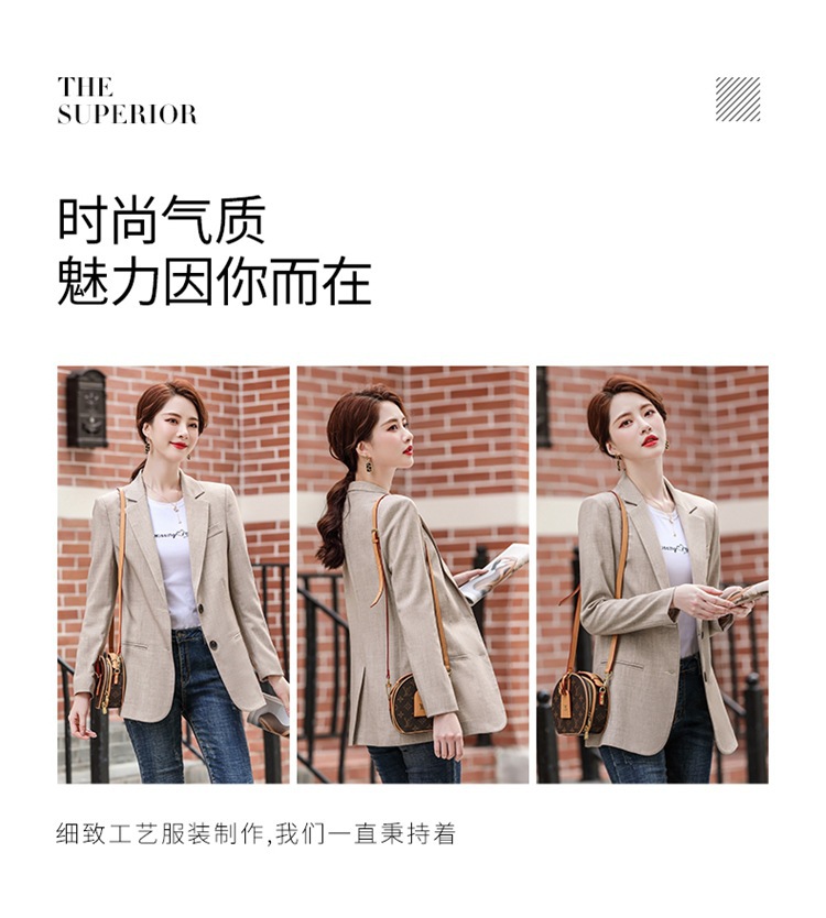 2022年秋季新款韩版时尚气质小西装女式职业装长袖西服外套女修身详情2