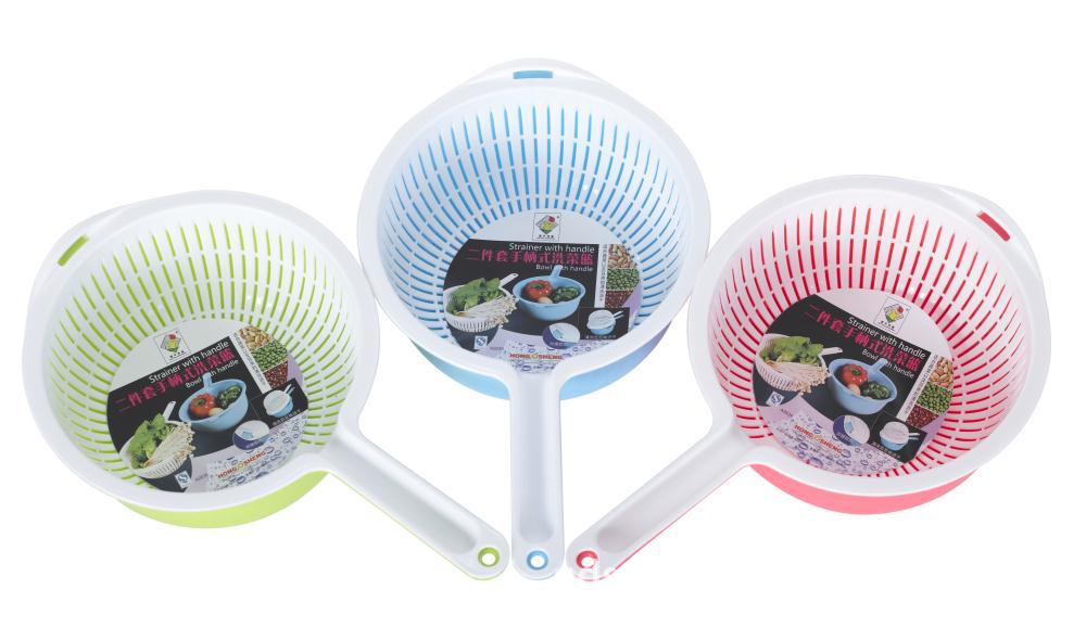 厨房用品滴水筛盆 两件套带手把筛盆 蔬菜水果筛盆详情10