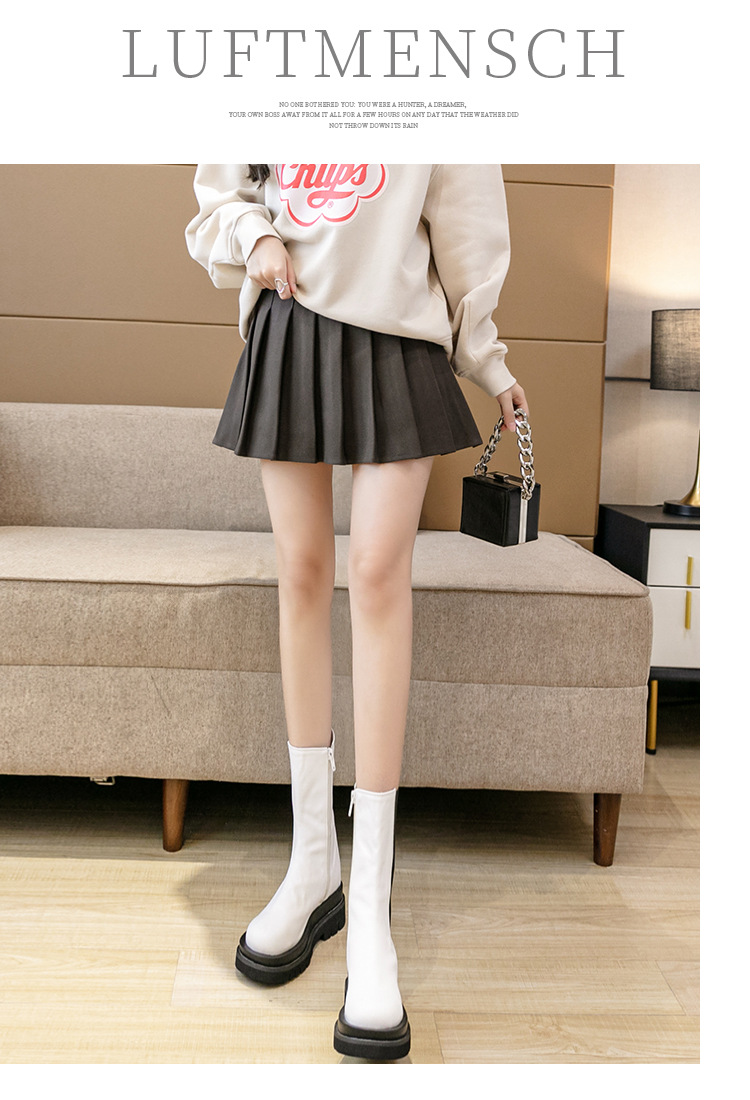 New pleated skirt for women in autumn and winter, small high-waisted Korean-style A-line skirt, slimming, large plaid half skirt, woolen short skirt pic 65