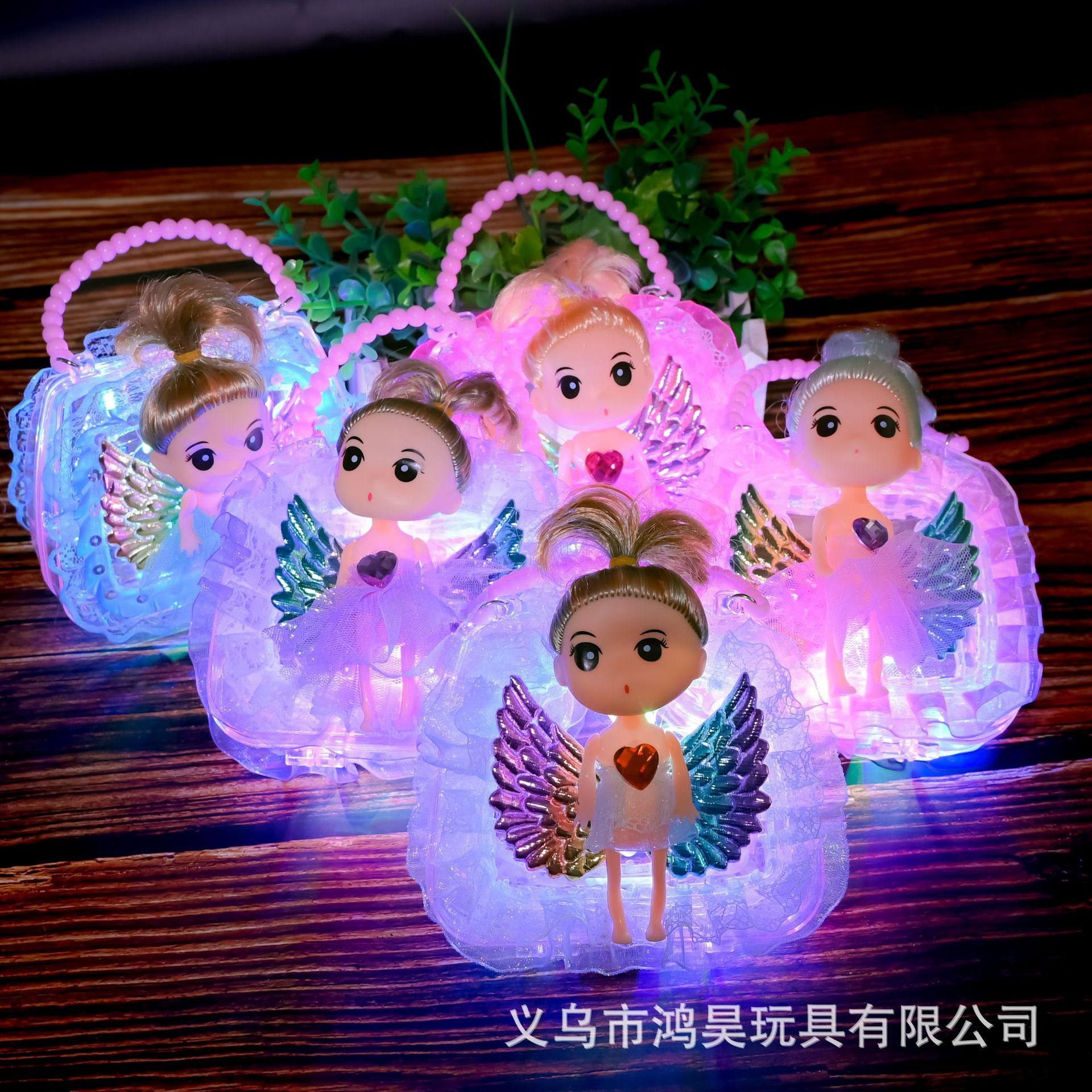 网红创意七彩闪光公主发光手提包过家家玩具地摊广场义乌市批发详情5