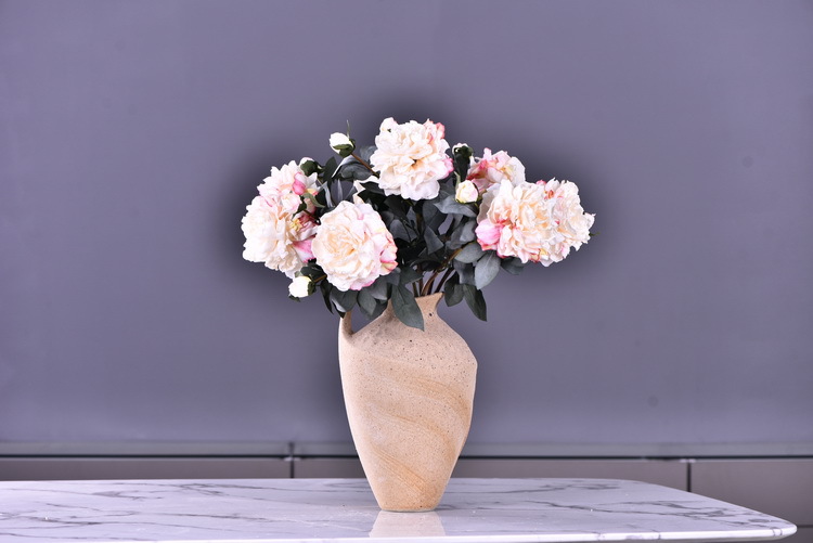Factory direct sales of 2 simulated peonies, retro charred edge simulated peonies, soft decoration floral art for living rooms, lobbies and homestays pic 37