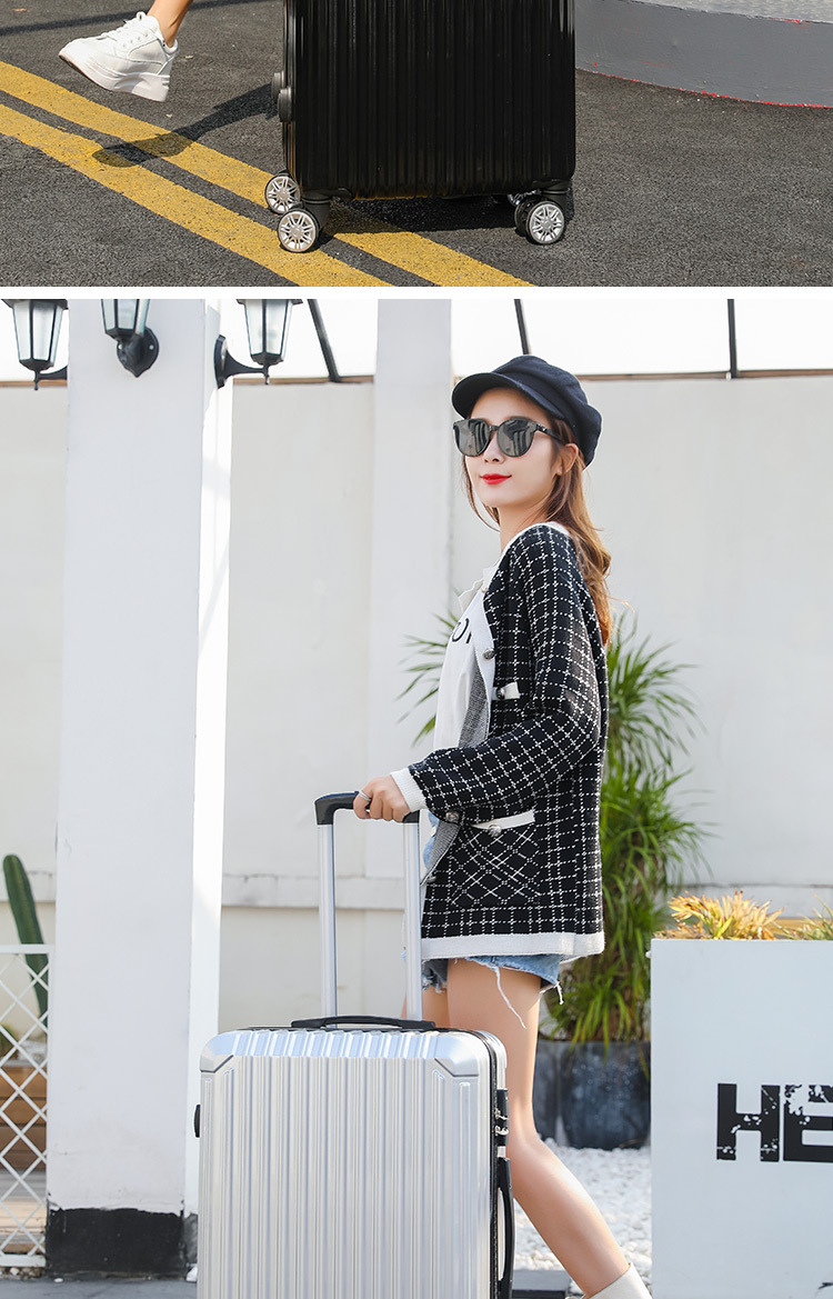 Aluminum frame suitcase with handle, swivel wheels, 20-inch password travel case, 24 Korean version fresh and clean luggage, carry-on suitcase pic 23