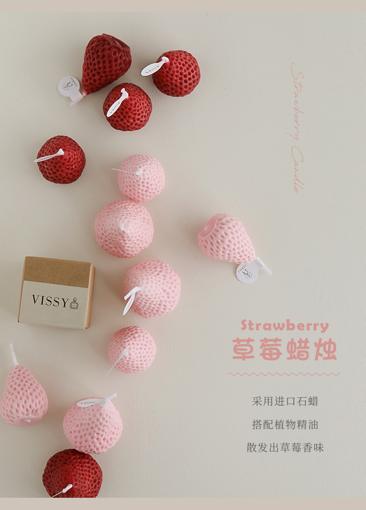 Wholesale of soybean wax scented strawberry candles pic 8
