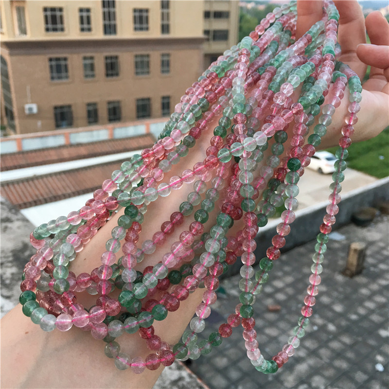 厂家直销 碧玺佛珠 石榴石多圈 草莓晶手串 月光石 水晶饰品手链详情3