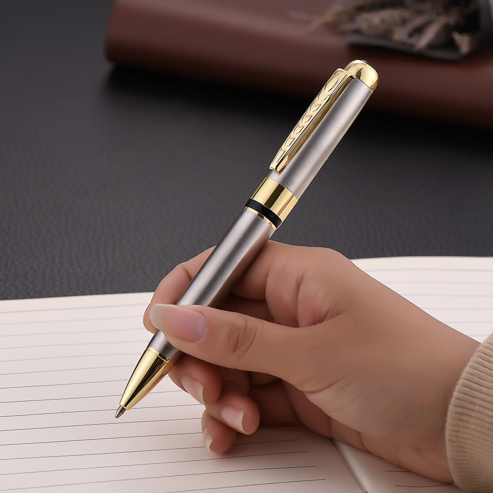 Stainless steel ballpoint pens, corporate year-end party gifts, pen production, company LOGO wholesale in stock pic 5