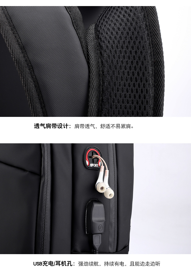 跨境商务双肩包印刷logo干湿分离多功能简约休闲电脑双肩包书包详情22