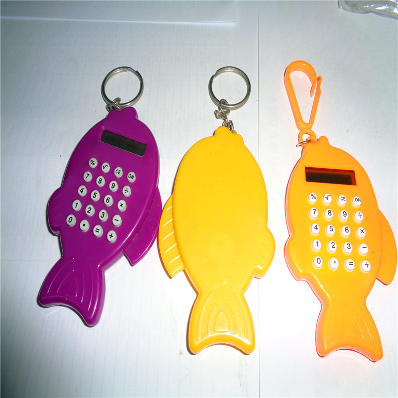 Gift keychain fish-shaped computer, male and female student learning calculator, street stall supply, factory direct sales pic 2