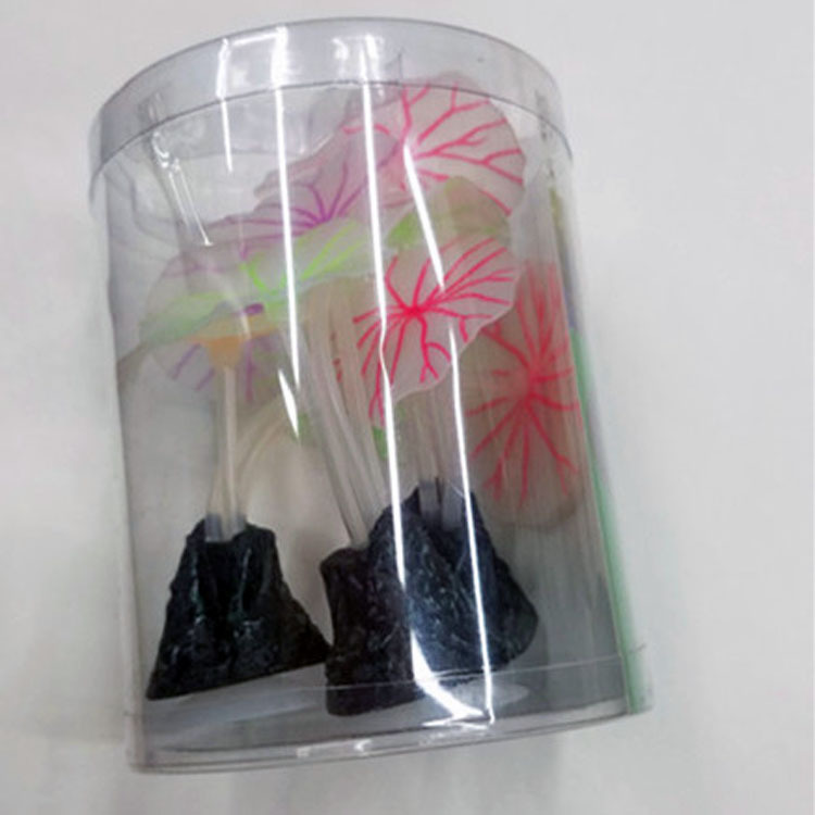 Fish tank simulation lotus leaf mushroom decorations, multiple colors of simulation coral tree small jellyfish decorations pic 28