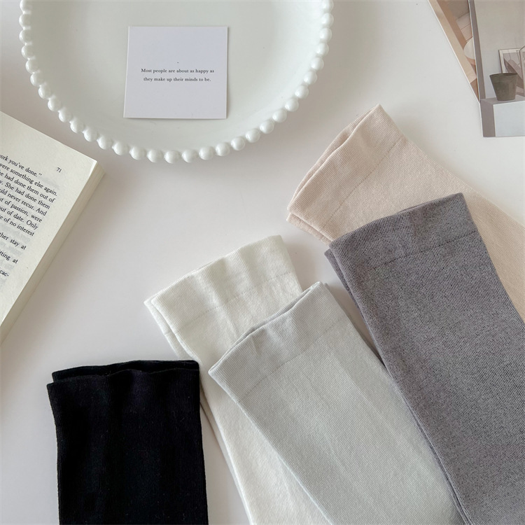 中筒袜袜子女秋冬白色堆堆袜宽松月子袜韩版百搭学生袜ins潮长袜详情5