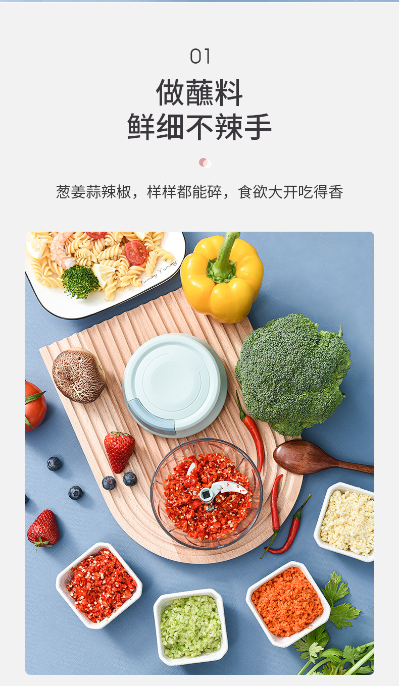 Garlic paste magic tool, garlic mince mixer, mini kitchen garlic mashing machine, manual garlic pulling machine, garlic and meat mince, small meat grinder for complementary foods pic 11