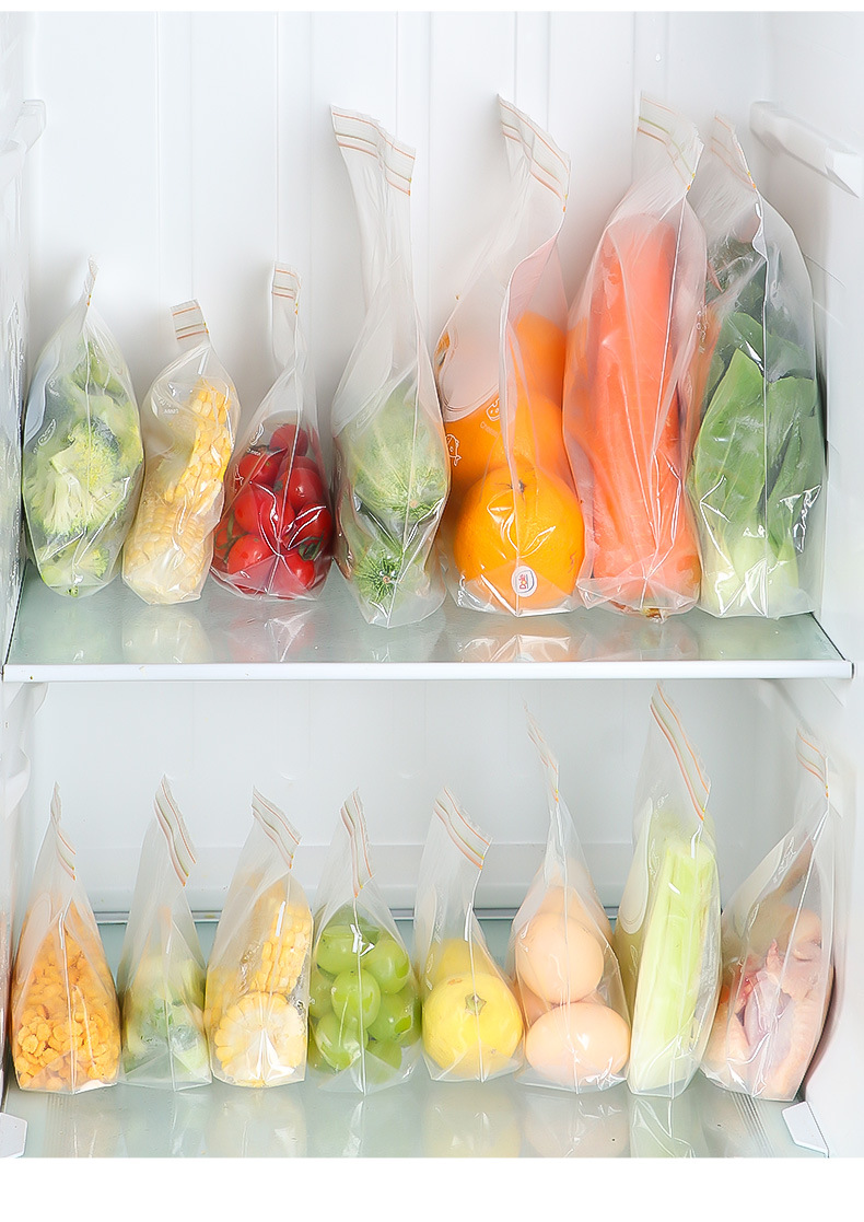 Double-zipper food preservation bags, refrigerator storage bags, double-zipper sealed bags, kitchen food sealed storage bags pic 18