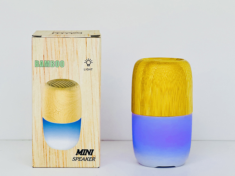 创意胶囊蓝牙音箱带灯炫彩户外便携式小圆柱音响木纹新款外贸礼品详情17