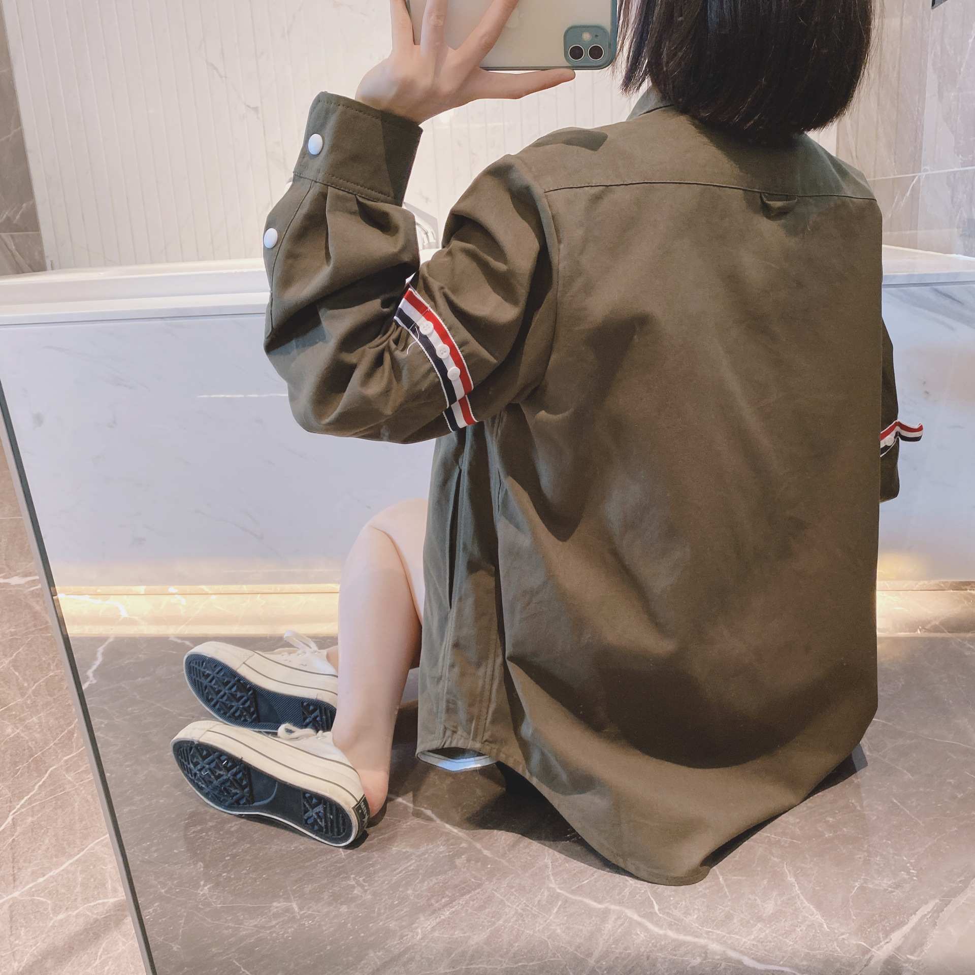 TB casual trendy brand poplin slim-fit solid white shirts for men and women, Oxford fabric shirts for women with long sleeves pic 28