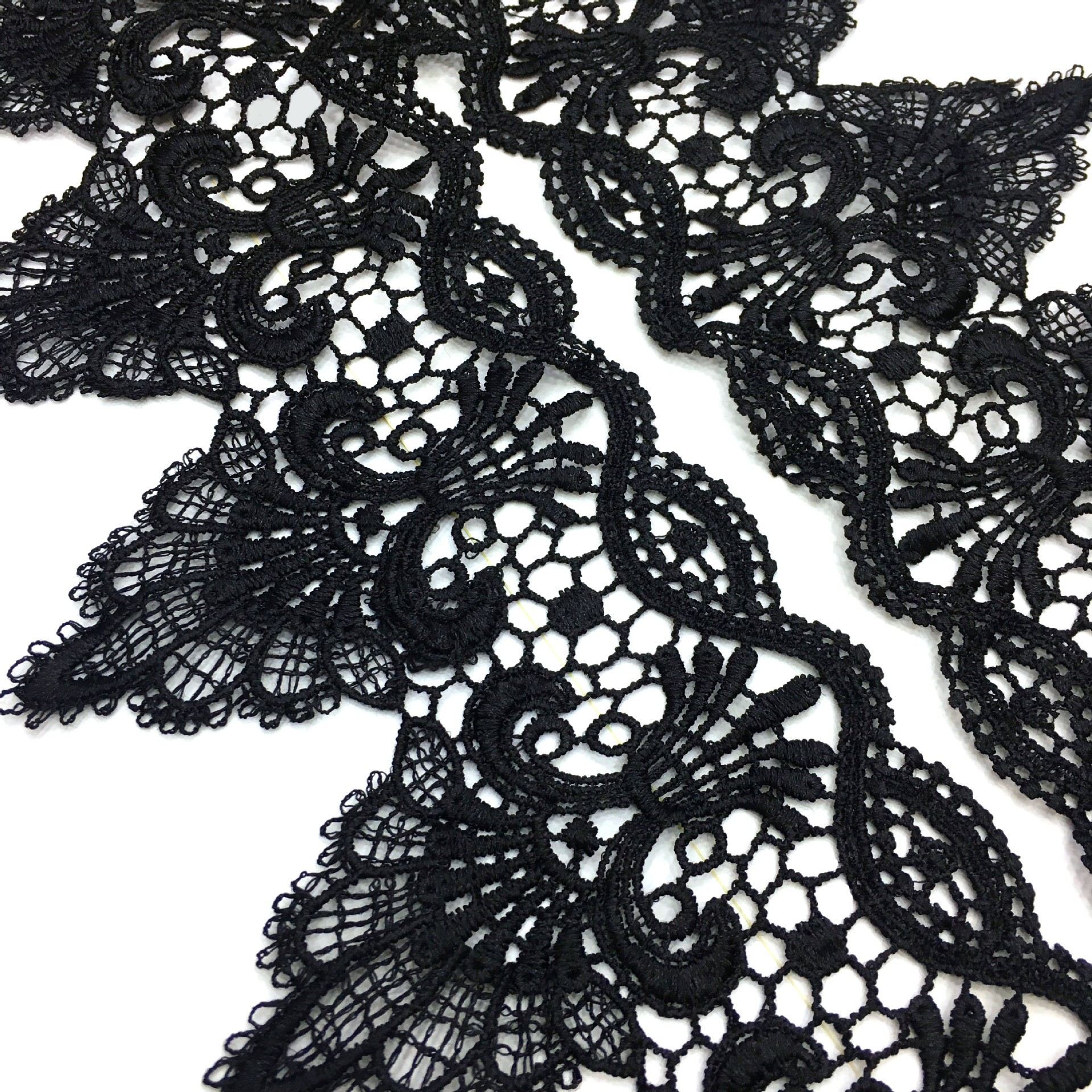 DIY embroidery water-soluble lace for clothing accessories, Shantou manufacturer in stock, polyester filament barcode lace 11cm pic 6