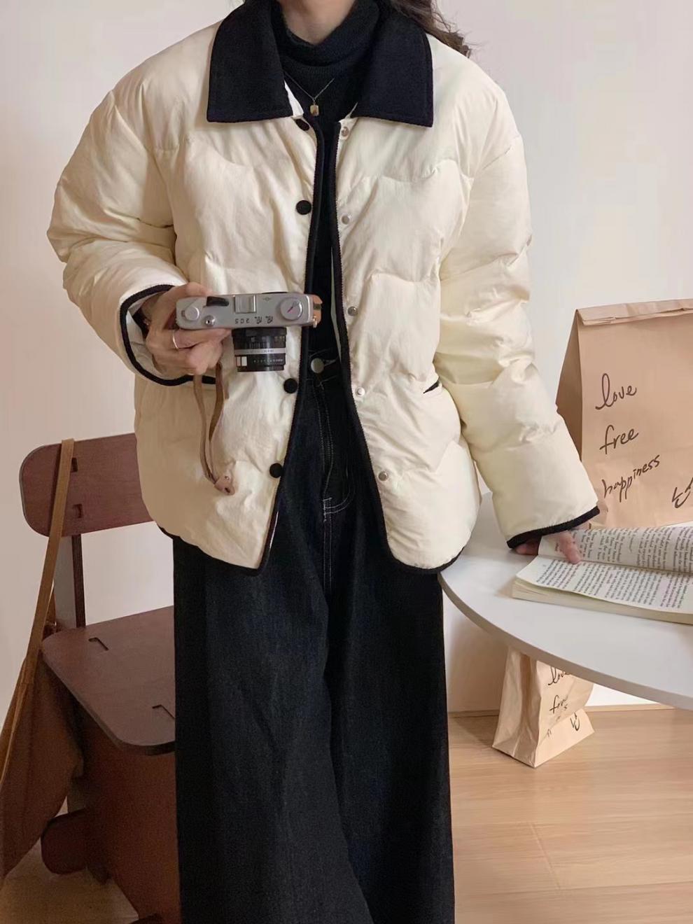 Lapel Dongdaemun light down cotton-padded jacket for women, short chanel-style cotton-padded jacket, casual coat for winter pic 10