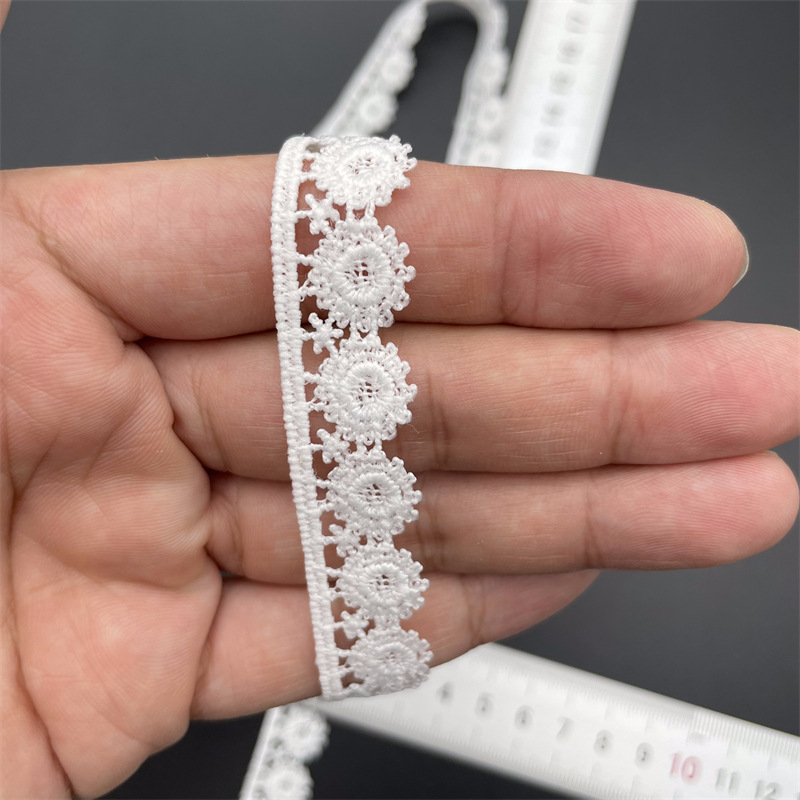New Lolita embroidery water-soluble lace, milk silk single-sided small flower wave lace, lace with barcode pic 91
