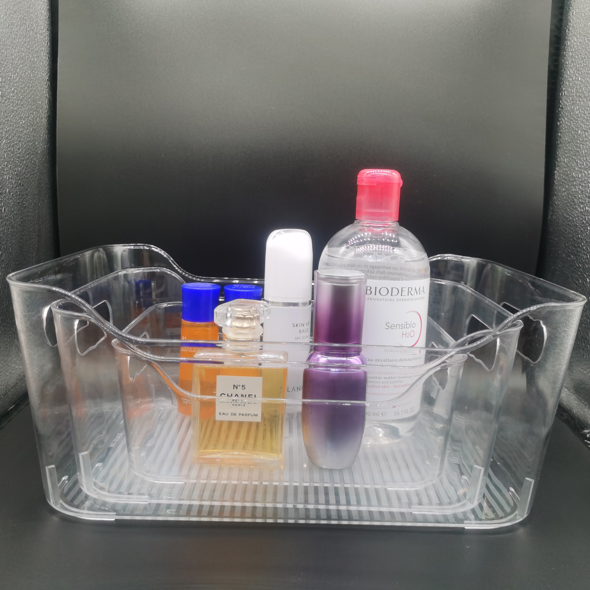 Transparent and simple PET refrigerator storage box, desktop storage box, cosmetics and bathroom sorting basket, plastic transparent sundries pic 8