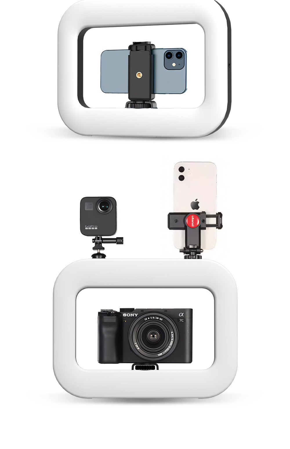 新款手持环形补光灯便携式手机直播专用充电摄影灯桌面兔笼自拍灯详情8