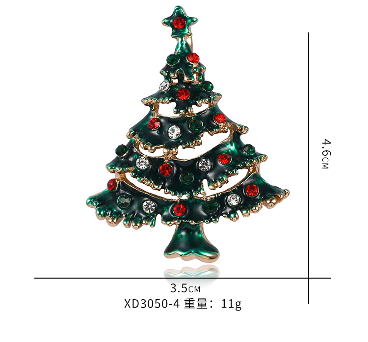 新款圣诞老人圣诞树胸针 复古合金衣服鞋帽配饰胸花 饰品别针详情7