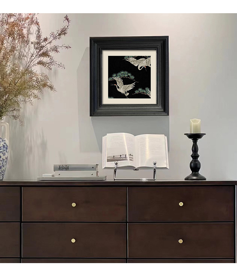 中古风餐厅装饰画美式复古蔷薇花挂画网红新款客厅卧室小众文艺画详情6