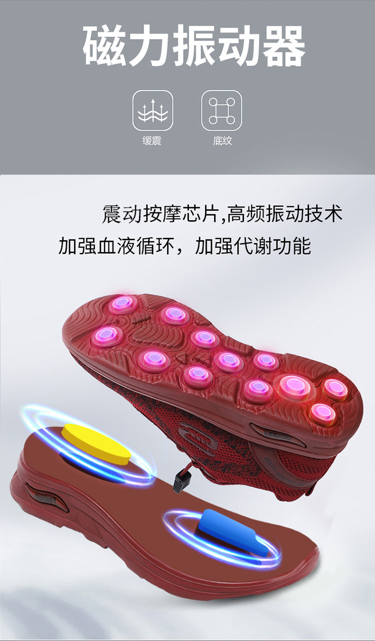 Zuli Senior shoes, anti-slip walking shoes, shoes for middle-aged and elderly mothers, terahertz permanent magnet vibration massage and magnetic therapy shoes pic 36