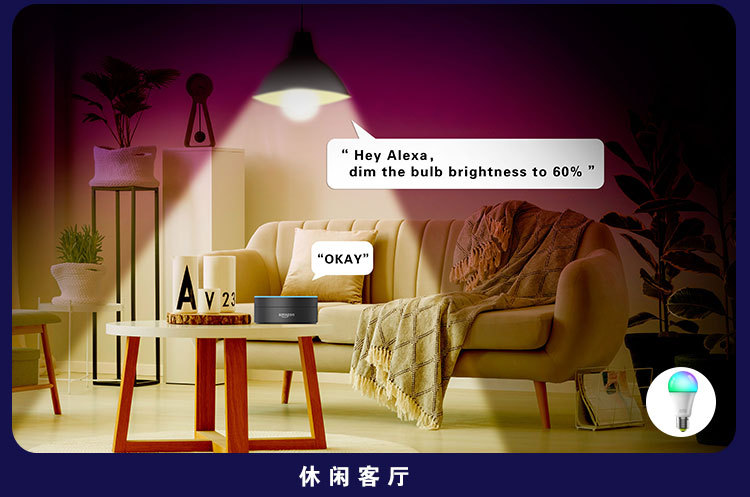 10W smart bulb murder mystery game atmosphere light cross-border exclusive supply source manufacturer supports ALEXA voice /APP control pic 5