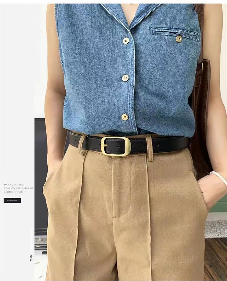 爆款皮带百搭牛仔裤女宽松腰带黑色时尚2023新款装饰高级感简约详情12