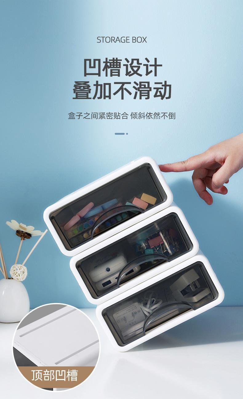Large drawer-type desktop storage box, cosmetics office desk, dormitory stationery organization and storage box, desk rack pic 4