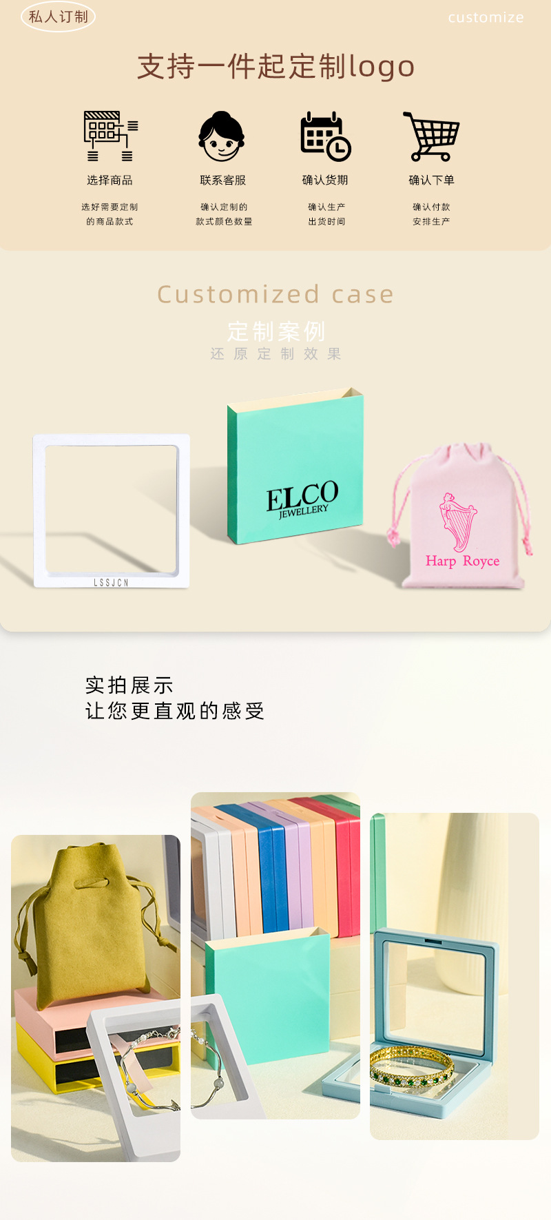 Film display suspended pe jewelry box, wearable armor transparent storage packaging box, necklace ring jewelry box pic 2