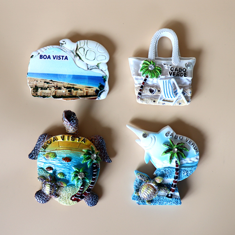 厂家现货 非洲佛得角树脂冰箱贴海洋沙滩建筑景点旅游纪念品磁贴批发详情2