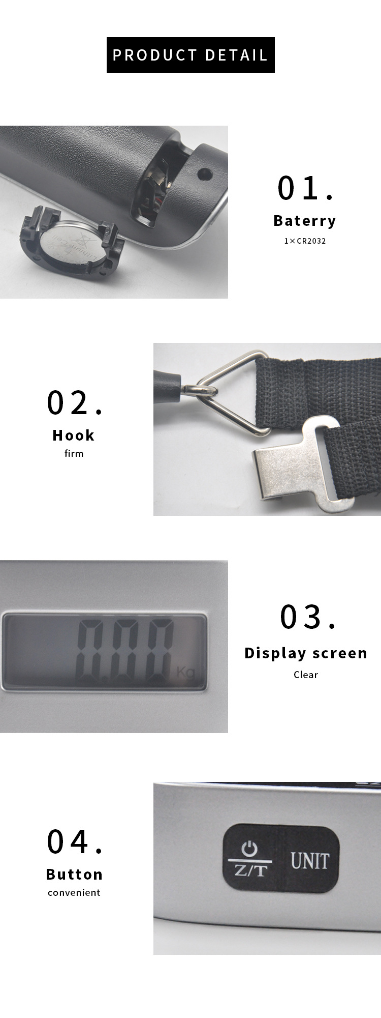 [FF1976-734E]厂家直销电子行李秤跨境外贸家用行李称商务出行简约电子秤详情4