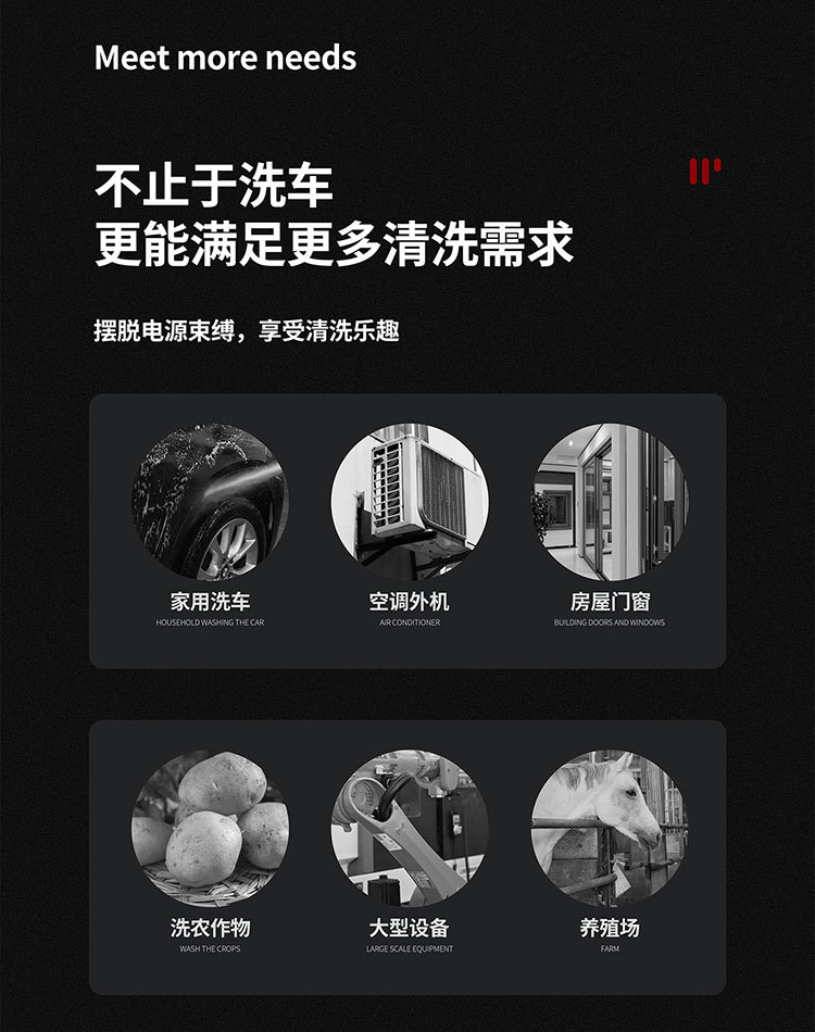 批发洗车高压水枪洗车机豪华款简易无限充电式锂电池户外家用款详情16