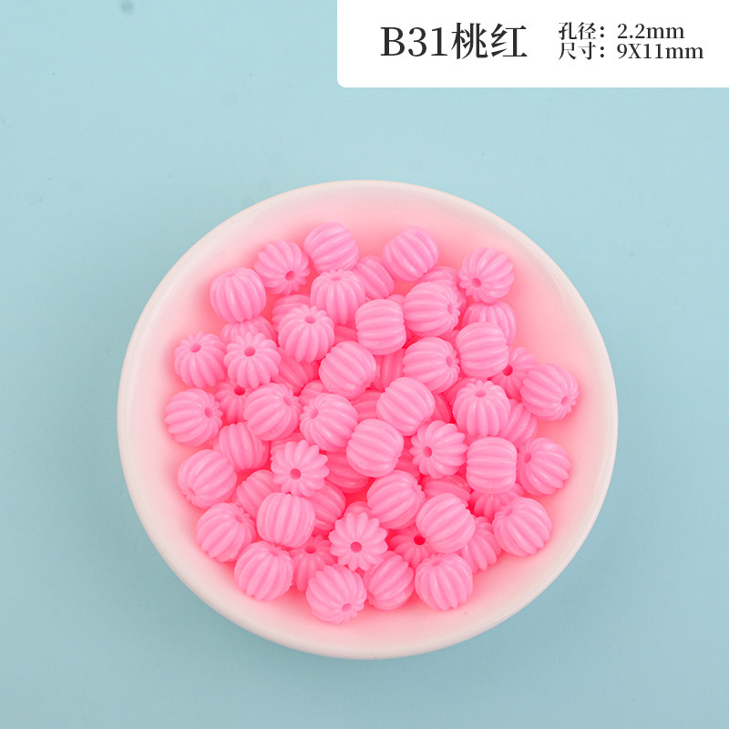 New macaron-colored camellia beads perforated solid rose loose beads diy beading material resin accessories pic 20