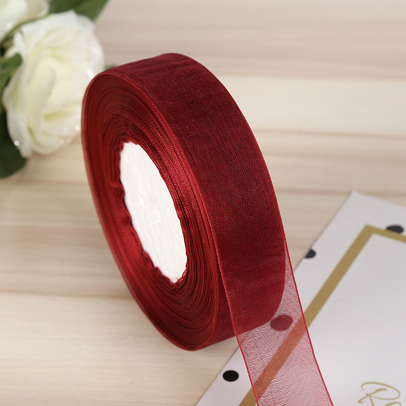 2.5cm ribbon DIY gift packaging tape, edge tape, red ribbon, silk ribbon, satin ribbon, wedding colorful ribbon pic 15