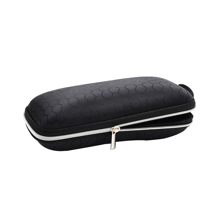 New fashionable square portable EVA zipper sunglasses case, simple and pressure-resistant black diamond-shaped zipper glasses case pic 2
