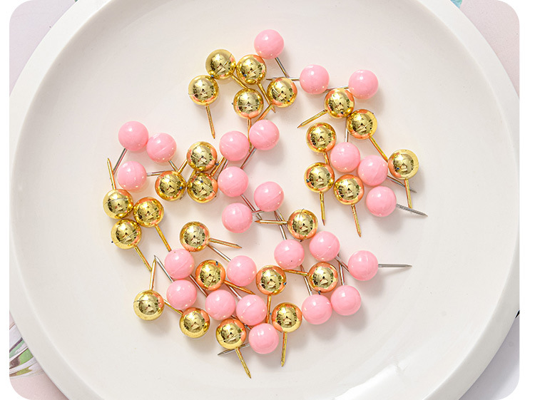 Macaron-colored large flat four-compartment box, golden stationery set, book holder, thumbtack, paperclip combination, small stationery set pic 11