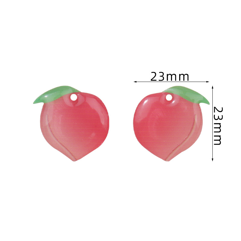 DIY bulk accessories wholesale resin peach slice earrings, earrings, hairpins, pendants, peach pendants, handcrafted materials pic 1