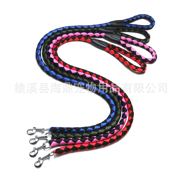 Hand-woven dog leashes, hand-woven round leashes, pet leashes, dog walking leashes, dog chains pic 8