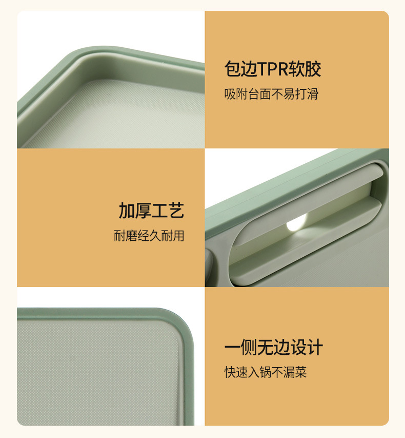 FaSoLa家用多功能防滑菜板厨房抗菌切菜板加厚砧板切水果切菜案板详情14